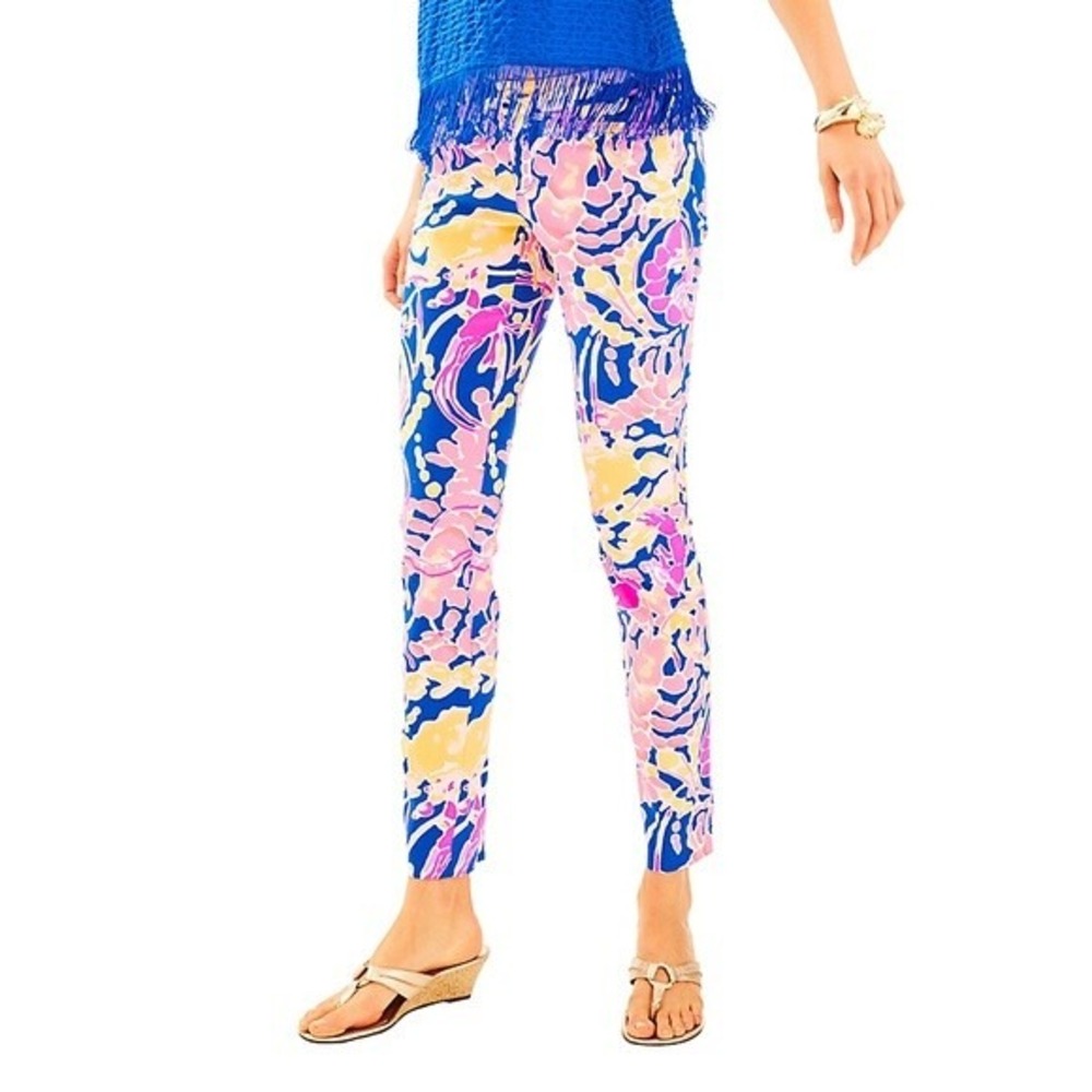 Lilly Pulitzer NEW Womens 2 31" Callahan Chino Pants Purple Beach Summer $128